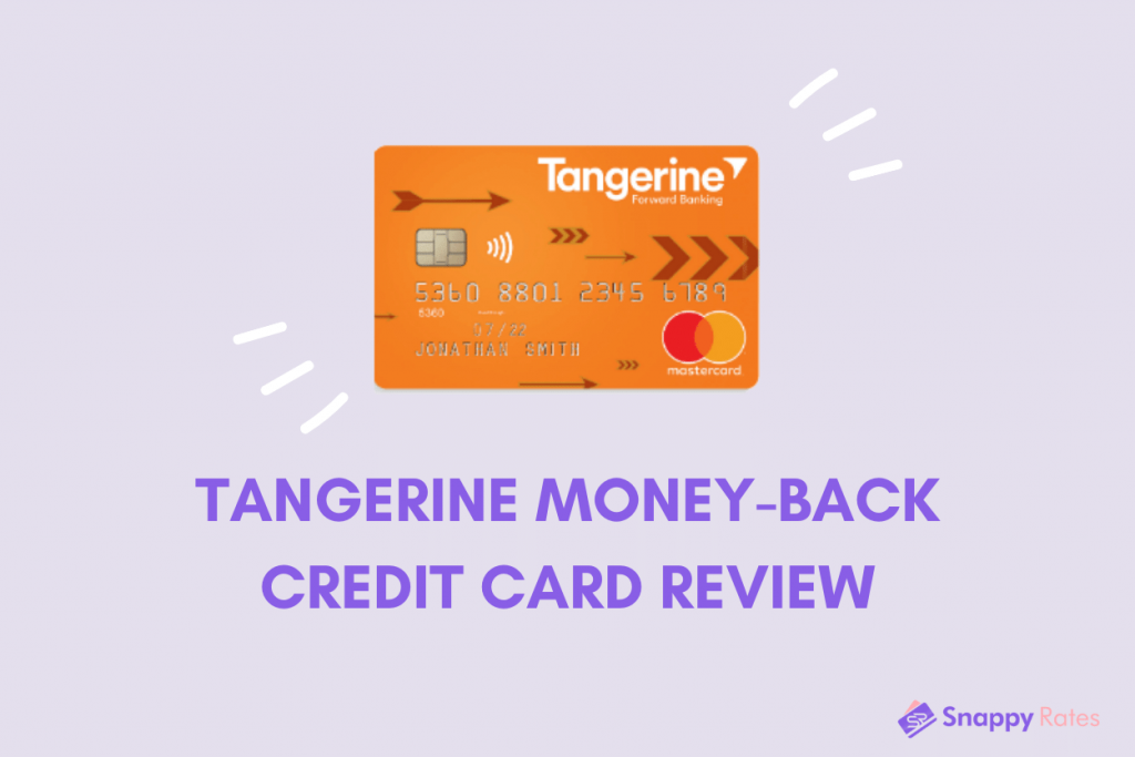 Text that reads “Tangerine Money Back Credit Card Review” below the credit card