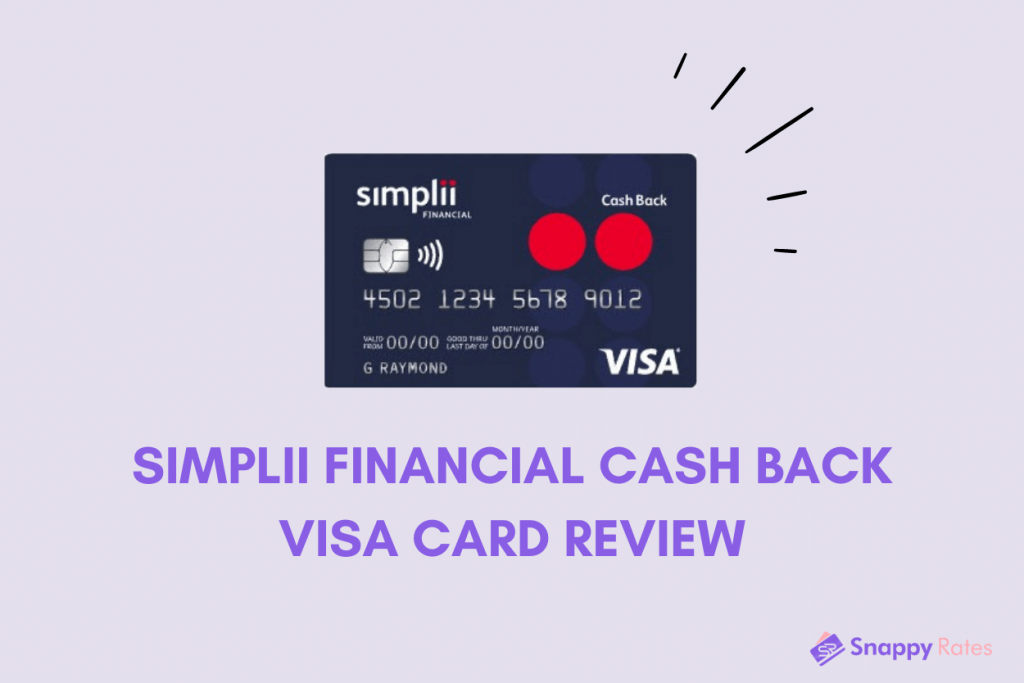 Text that reads “Simple Financial cash back Visa card review” under an image of the credit card