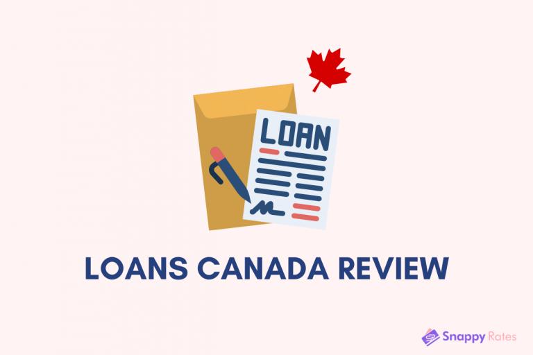 Text that reads “loans canada Review” under an image of an envelope and paper that says ‘loan’ and a red maple leaf