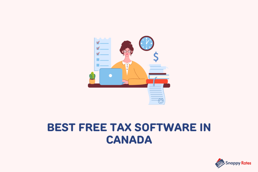 image showing a woman working with best free tax software in canada