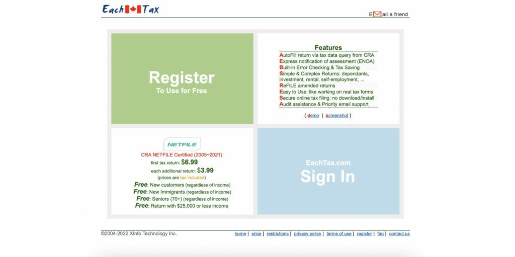 image showing eachtax free tax software