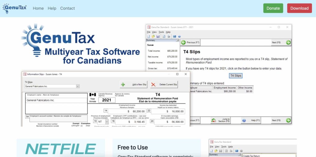 image showing genutax free tax software