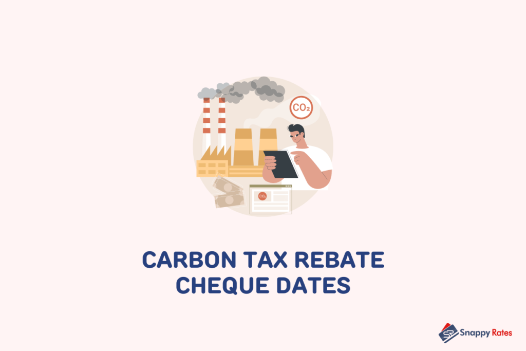 image showing carbon tax rebate icon and cheque dates
